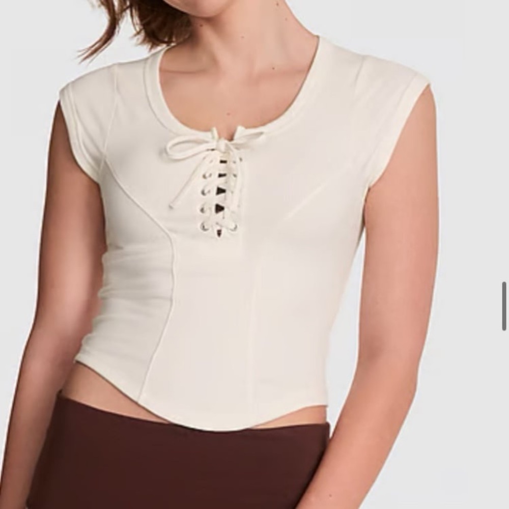 All day soft rib lace up top